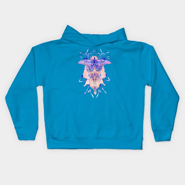 Butterfly Tattoo Ball point Pen drawing Kids Hoodie by ruta13art